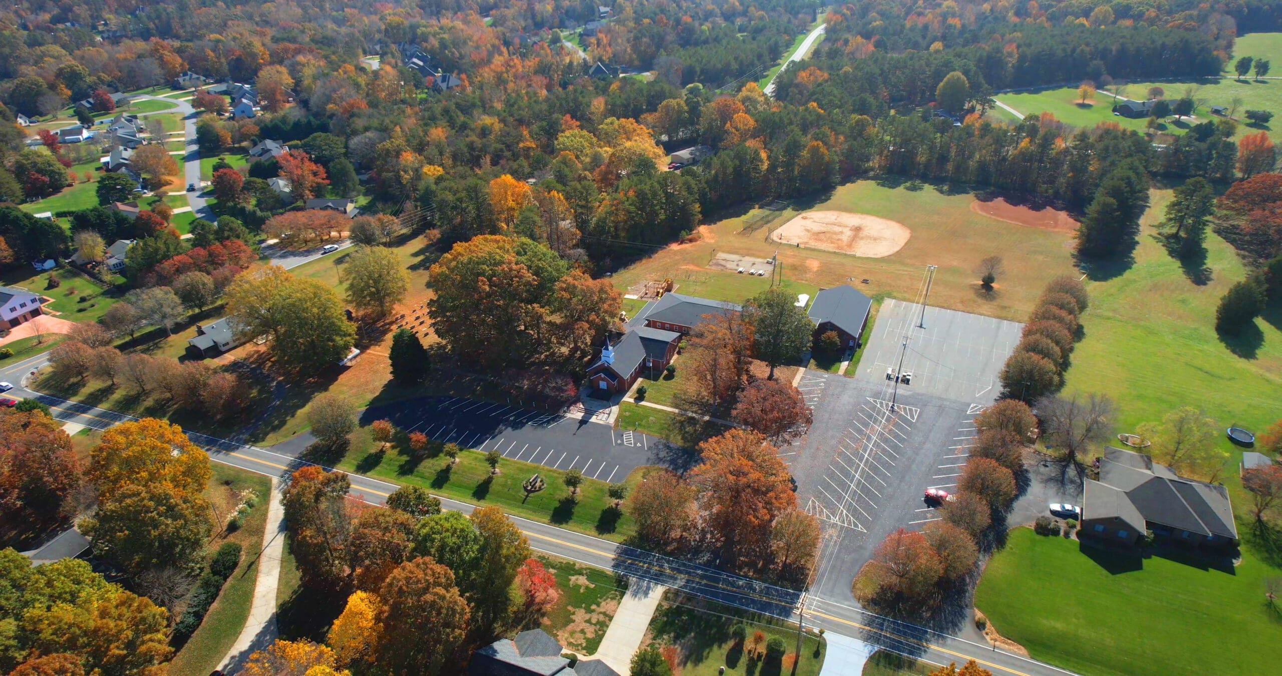 Drone shot of Church